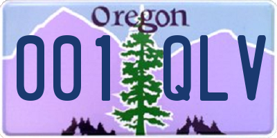 OR license plate 001QLV