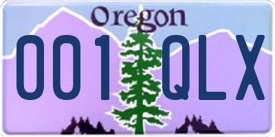 OR license plate 001QLX