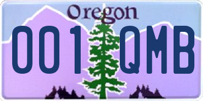 OR license plate 001QMB