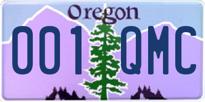 OR license plate 001QMC