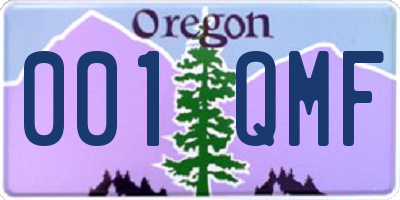 OR license plate 001QMF