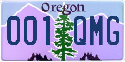 OR license plate 001QMG