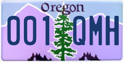 OR license plate 001QMH