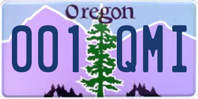 OR license plate 001QMI