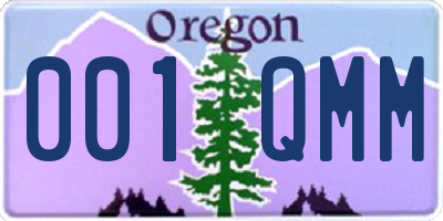 OR license plate 001QMM