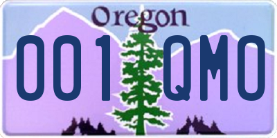 OR license plate 001QMO