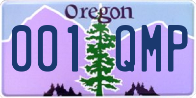 OR license plate 001QMP