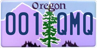 OR license plate 001QMQ