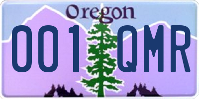 OR license plate 001QMR