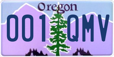 OR license plate 001QMV