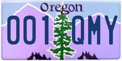 OR license plate 001QMY