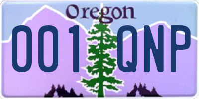 OR license plate 001QNP