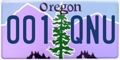 OR license plate 001QNU