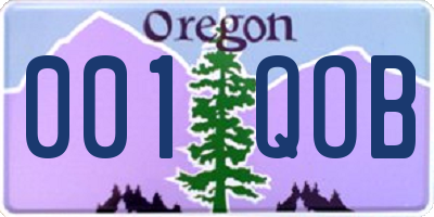 OR license plate 001QOB