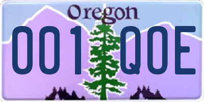 OR license plate 001QOE