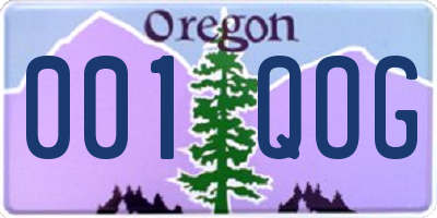 OR license plate 001QOG