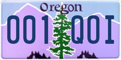 OR license plate 001QOI