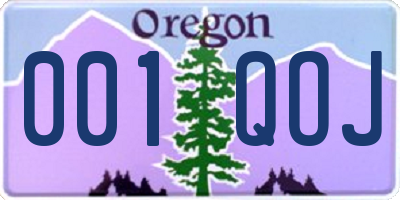 OR license plate 001QOJ