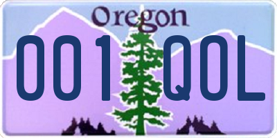 OR license plate 001QOL