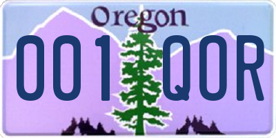 OR license plate 001QOR