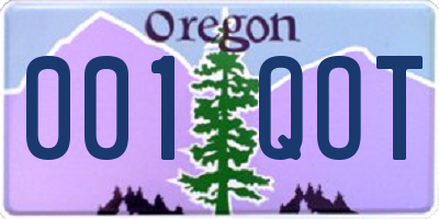 OR license plate 001QOT