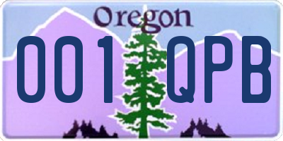 OR license plate 001QPB
