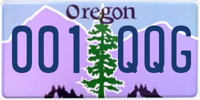 OR license plate 001QQG