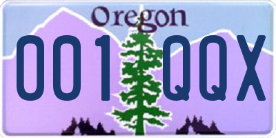 OR license plate 001QQX