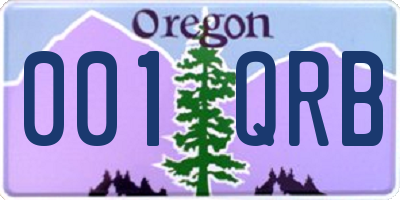 OR license plate 001QRB