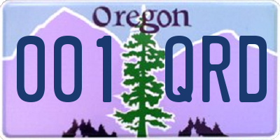 OR license plate 001QRD