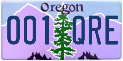 OR license plate 001QRE
