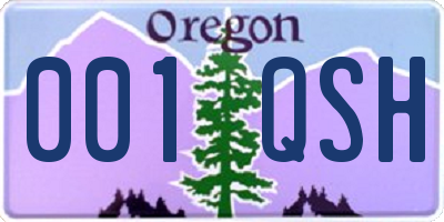 OR license plate 001QSH