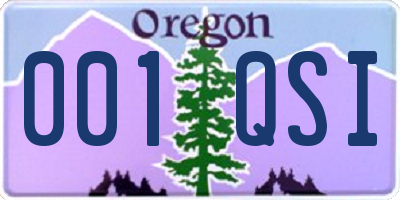 OR license plate 001QSI