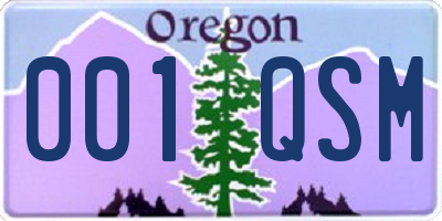 OR license plate 001QSM