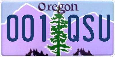 OR license plate 001QSU