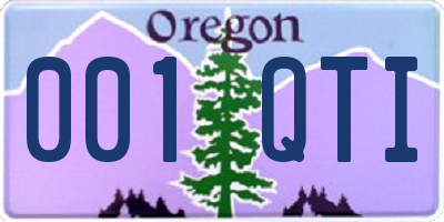 OR license plate 001QTI