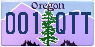 OR license plate 001QTT