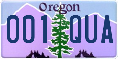 OR license plate 001QUA