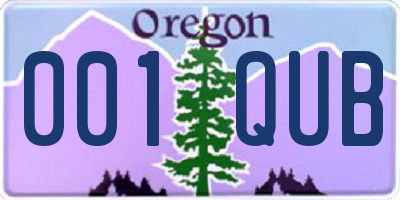 OR license plate 001QUB