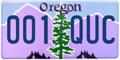 OR license plate 001QUC