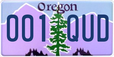 OR license plate 001QUD