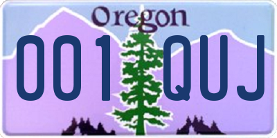 OR license plate 001QUJ