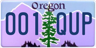 OR license plate 001QUP