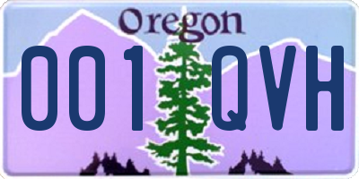 OR license plate 001QVH