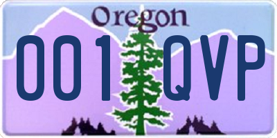 OR license plate 001QVP