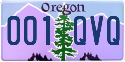 OR license plate 001QVQ
