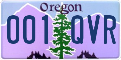 OR license plate 001QVR