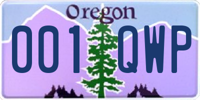 OR license plate 001QWP