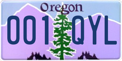 OR license plate 001QYL