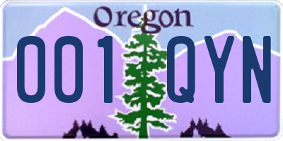 OR license plate 001QYN